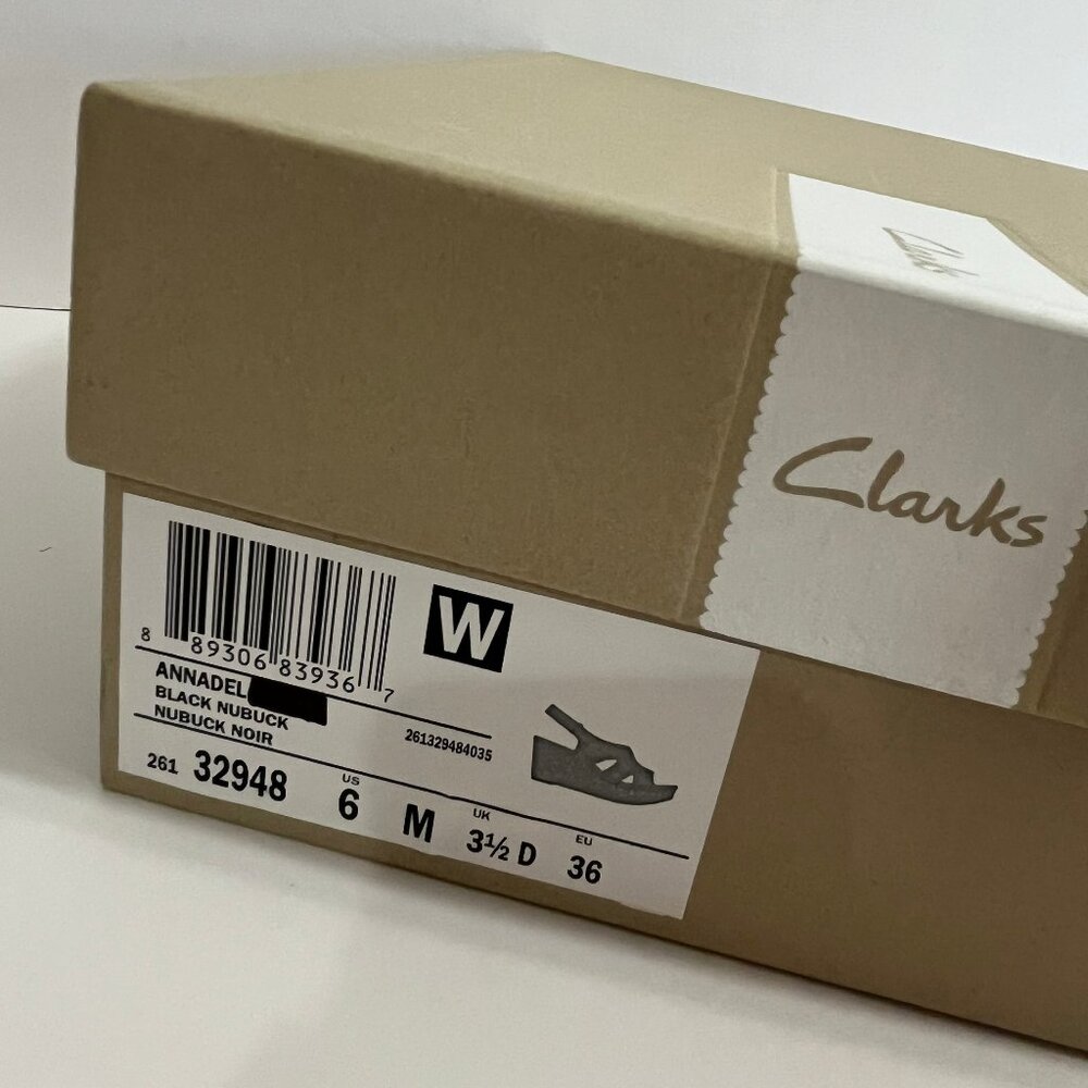 Clarks Annadel Eirwyn Suede Platform Comfort Wedge Cork Heel Sandal Black 6 - Picture 16 of 16